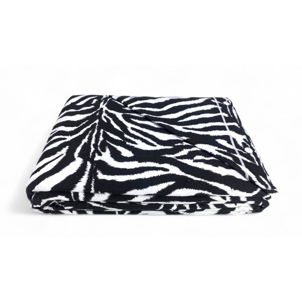 Housse de couette double en flanelle 250x200 cm « Sleep Time » - Zebra | Chaud, doux et fabriqué en Italie