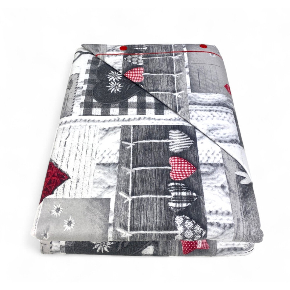 Flannel Double Duvet Cover 250x200 cm "Sleeping Time" - Tirolo Patch | Warm, Soft and Made in Italy