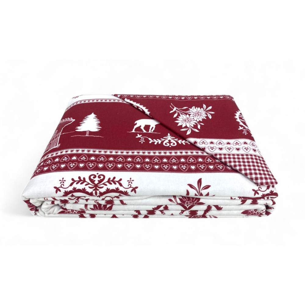 Flannel Double Duvet Cover 250x200 cm "Sleeping Time" - Tyrol | Warm, Soft and Made in Italy