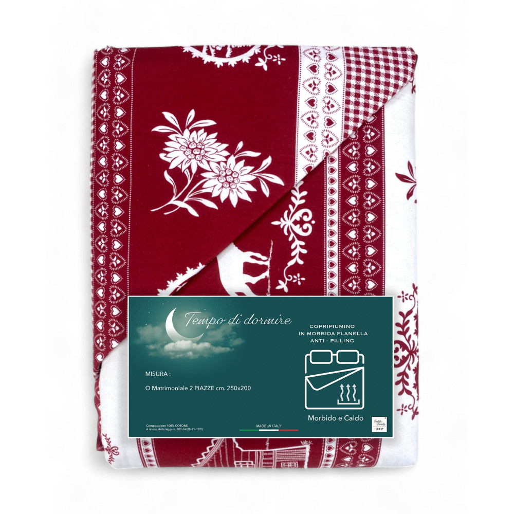 Funda Nórdica Doble Franela 250x200 cm "Sleeping Time" - Tirol | Cálido, suave y hecho en Italia