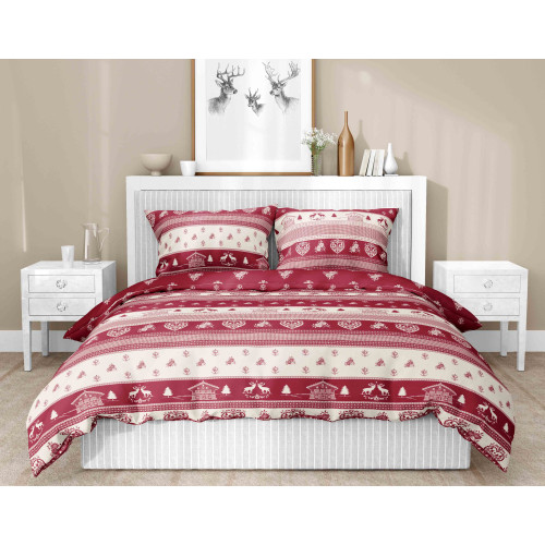 Flanell Doppelbettbezug 250x200 cm "Sleeping Time" - Tirol | Warm, weich und Made in Italy