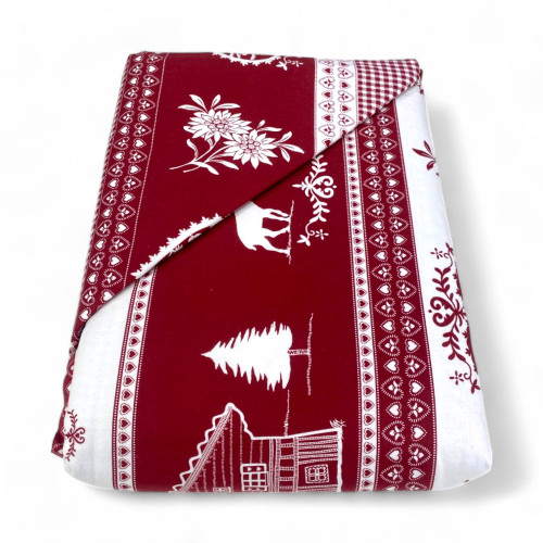 Flannel Double Duvet Cover 250x200 cm "Sleeping Time" - Tyrol | Warm, Soft and Made in Italy