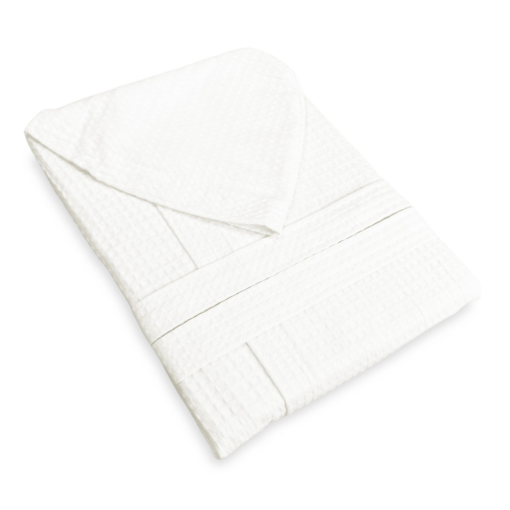 BEE Bee© Nest Bathrobe in Pure Cotton with Hood for Adults Milk Color