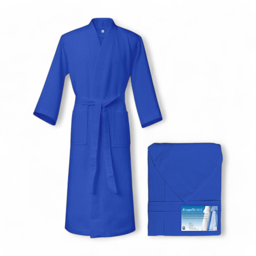BEE Bee© Nest Bathrobe in Pure Cotton with Hood for Adults BLUETTE