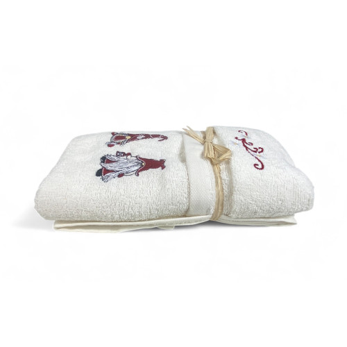 SET Towels TIROLO Tyrolean ELFI ELFO cream in pure cotton