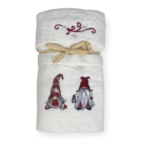 SET Towels TIROLO Tyrolean ELFI ELFO cream in pure cotton