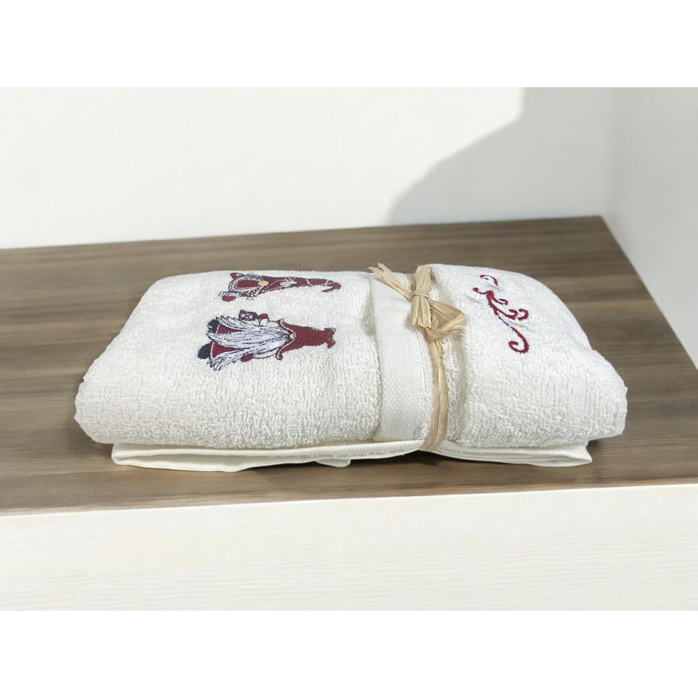 SET Handtücher TIROLO Tyrolean ELFI ELFO creme aus reiner Baumwolle