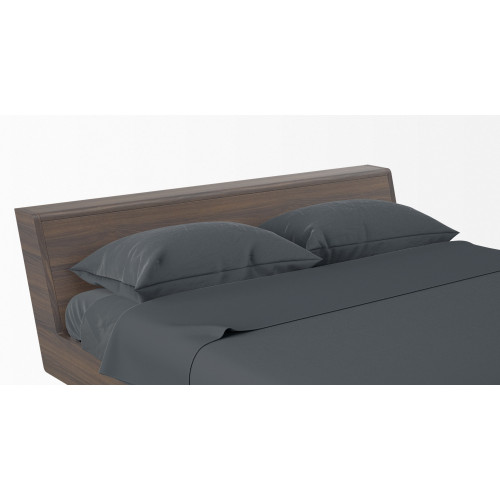 Juego de sábanas Strong Lead Grey 100% Algodón, Juego de Cama Lavable de Color Liso, Suave, Cómodo, Made in Italy