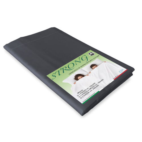 Starkes einfarbiges, bleigraues Kordel-Oberblatt, 100% Baumwolle, Made in Italy