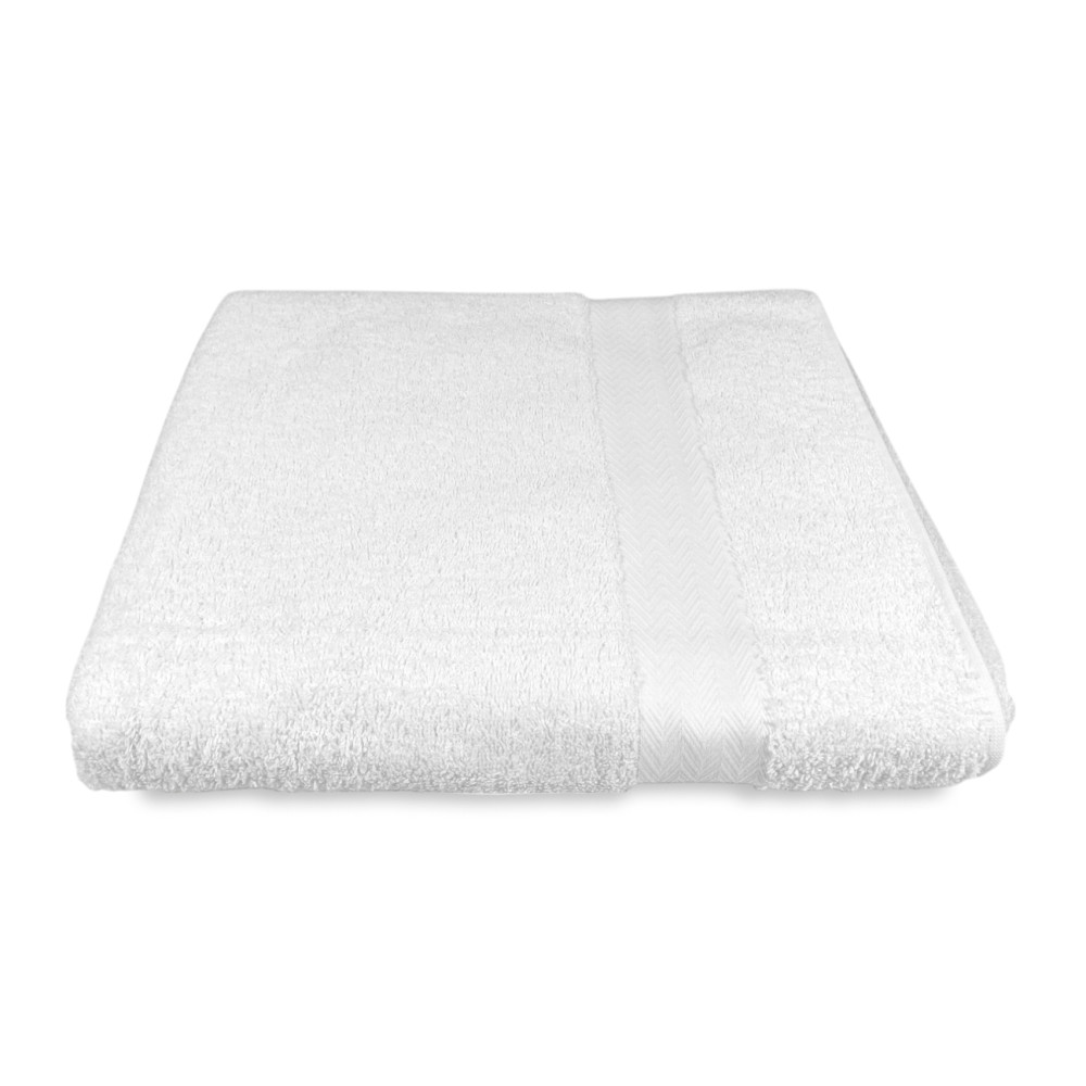 Toalla de baño blanca 100x150 cm – 100% rizo de algodón suave y absorbente – Made in Italy – Ideal para hoteles y B&B