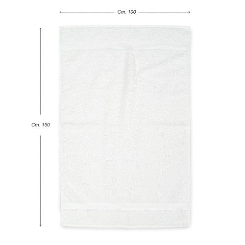 Toalla de baño blanca 100x150 cm – 100% rizo de algodón suave y absorbente – Made in Italy – Ideal para hoteles y B&B