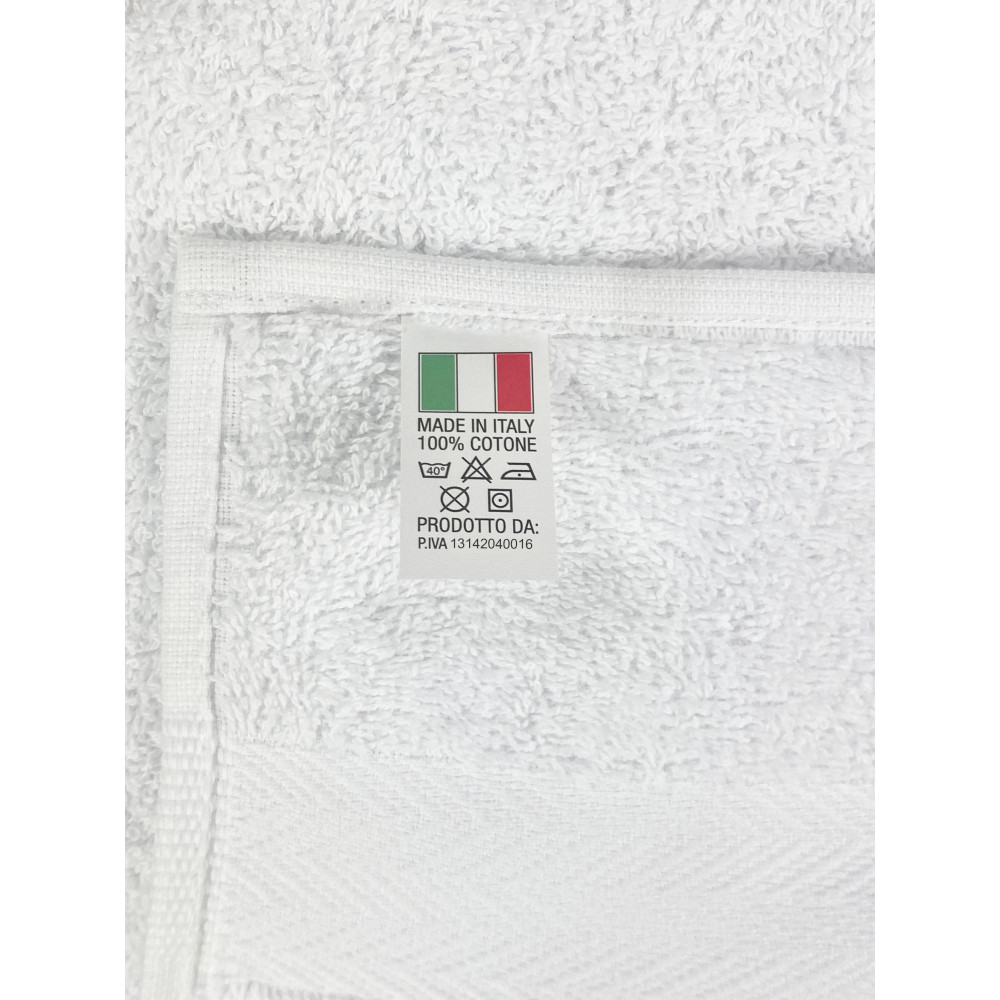 Set de 6 Toallas de Visita en Rizo de Algodón 100% Blanco – 40x60 cm | Suave, absorbente, resistente – Made in Italy
