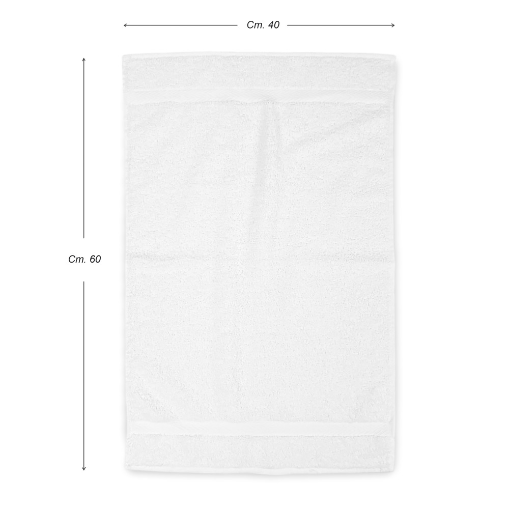 Set de 6 Toallas de Visita en Rizo de Algodón 100% Blanco – 40x60 cm | Suave, absorbente, resistente – Made in Italy