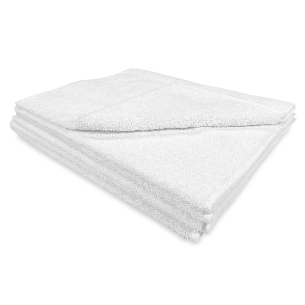 Lot de 6 serviettes d’invité en éponge 100 % coton blanc – 40x60 cm | Doux, absorbant, résistant – Fabriqué en Italie