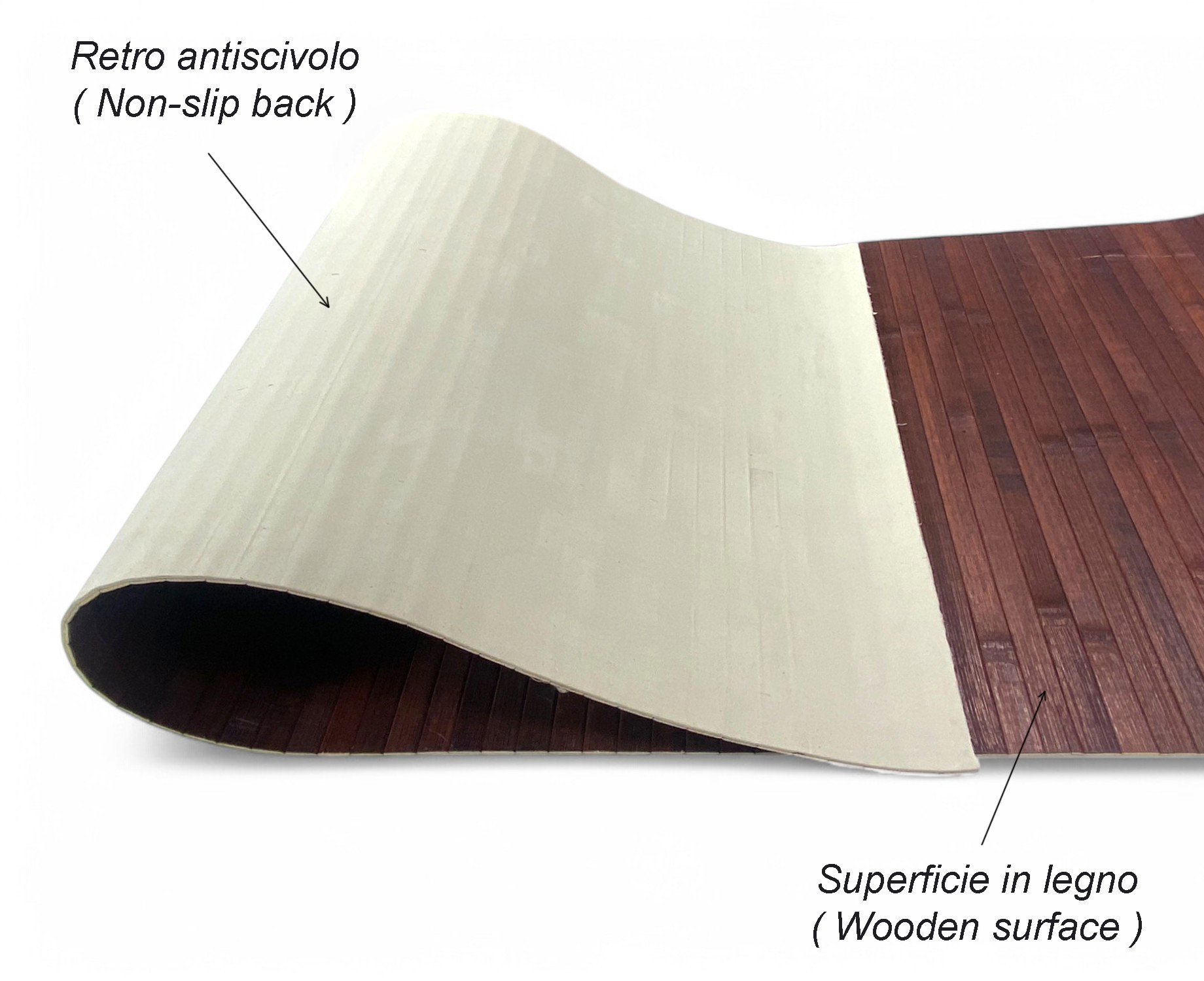 Tappeto In Bambù Legno Woody 50x240 Cm - Antiscivolo, Per Cucina, Bagno, Ingresso, Sfumato Arancio - Foto 7