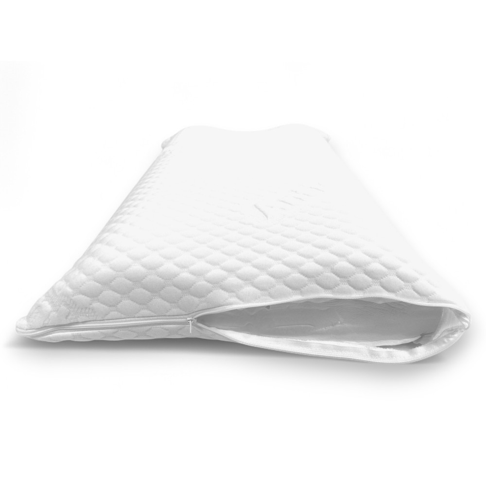 BUBBLES Cuscino Cervicale Memory Foam - Ortopedico, Antiacaro, Anallergico, Sfoderabile con Fodera Massaggiante, 75x45 cm