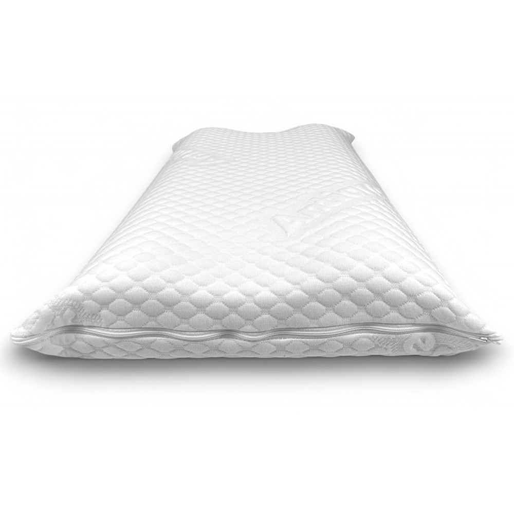 BUBBLES Cuscino Cervicale Memory Foam - Ortopedico, Antiacaro, Anallergico, Sfoderabile con Fodera Massaggiante, 75x45 cm