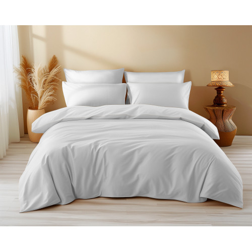 Housse de couette en coton uni blanc - Sleep Time, 100 % pur coton, douce, respirante, fabriquée en Italie