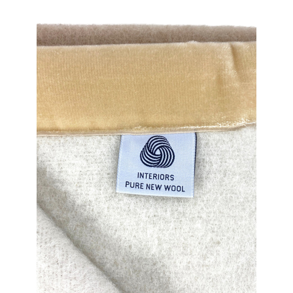 ZWEIFARBIGE DECKE aus echter reiner Schurwolle, weich und warm Beige