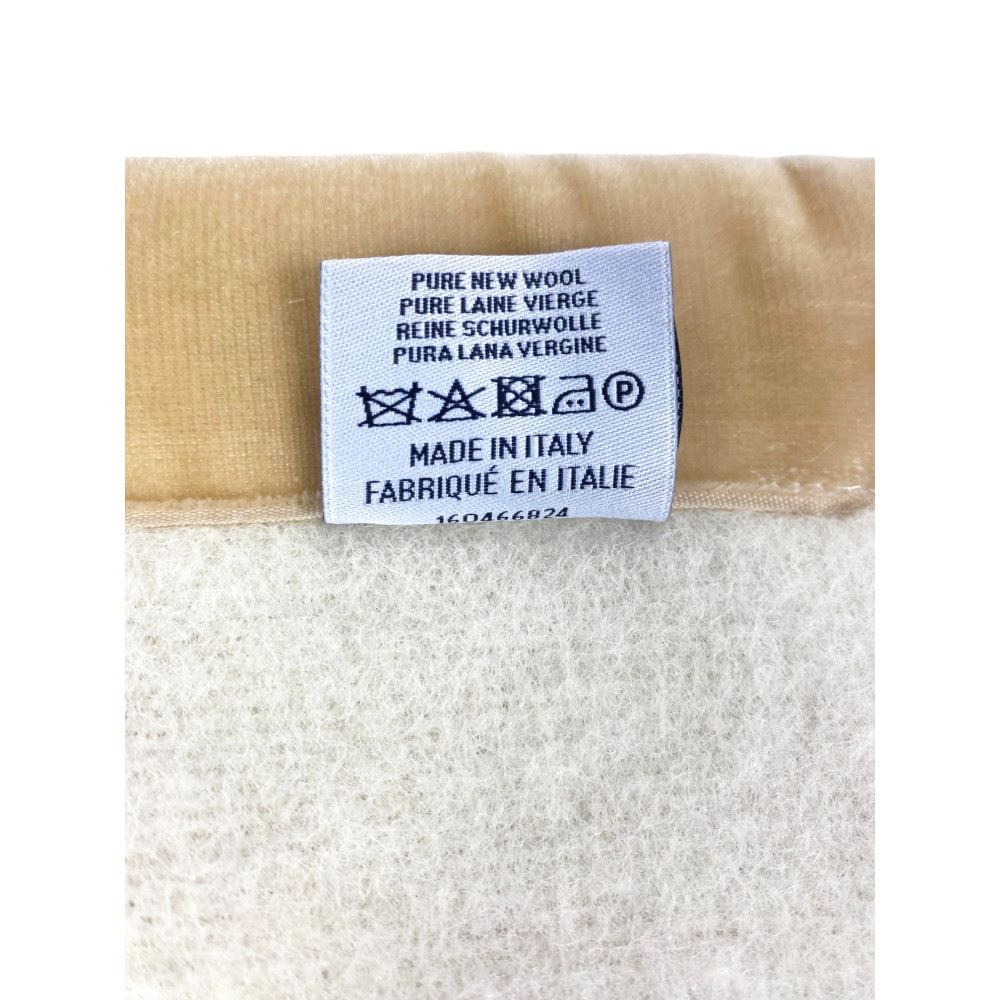 COPERTA BICOLOR in vera pura LANA vergine  morbida e calda Beige