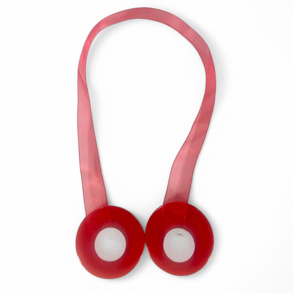 Tope de cortina magnético rojo "Modern" - 1 pieza, diseño elegante, súper potente