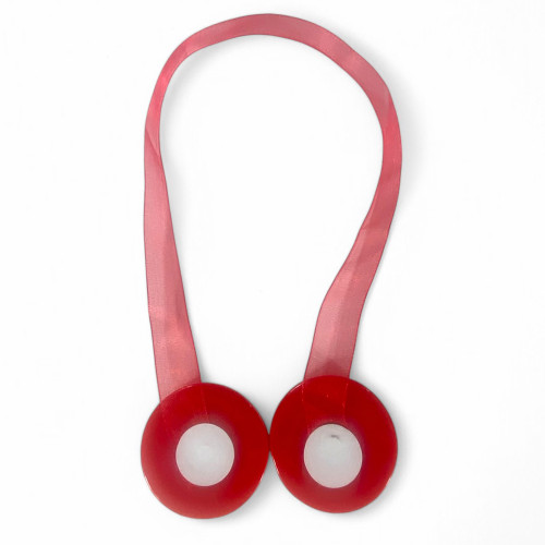 Tope de cortina magnético rojo "Modern" - 1 pieza, diseño elegante, súper potente