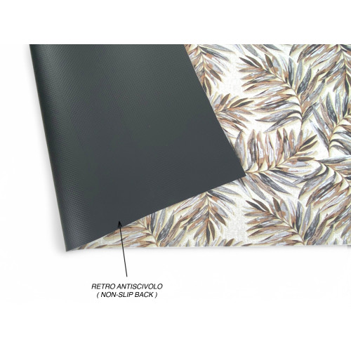 Tapis de cuisine antidérapant - Chemin de table lavable, motif de feuilles, design moderne - Fabriqué en Italie