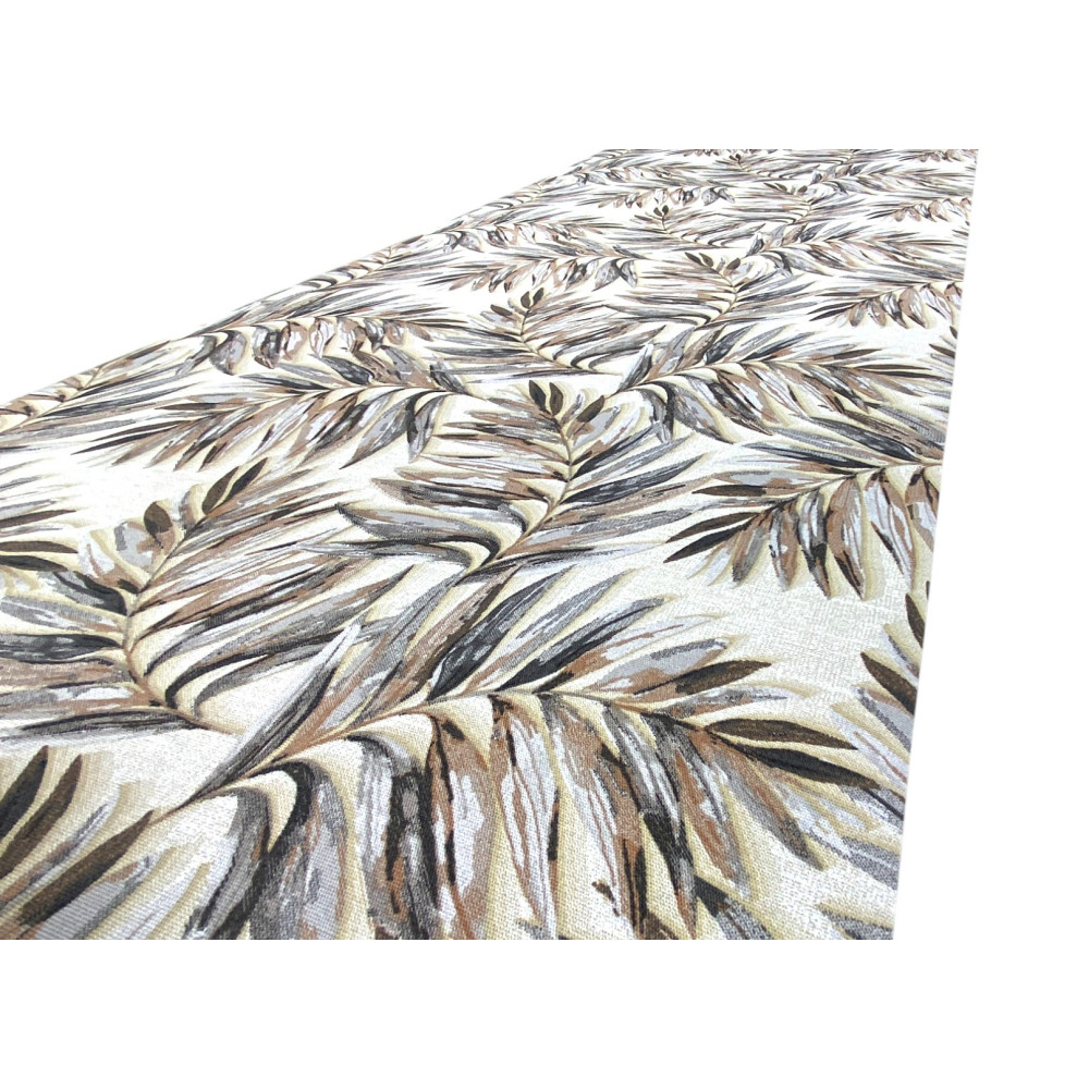 Non-slip Runner Kitchen Rug - Washable Runner, Leaf Pattern, Modern Design - Made in Italy