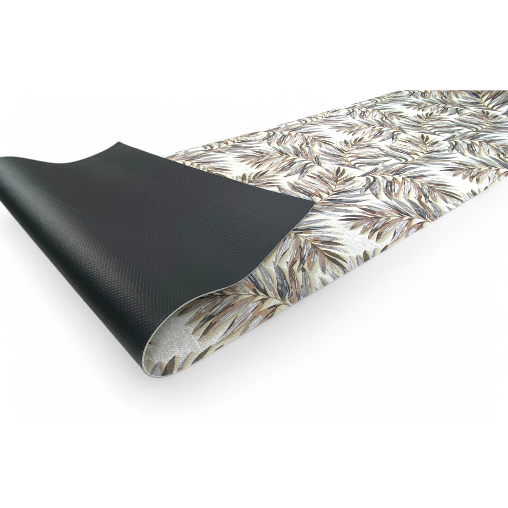 Tapis de cuisine antidérapant - Chemin de table lavable, motif de feuilles, design moderne - Fabriqué en Italie