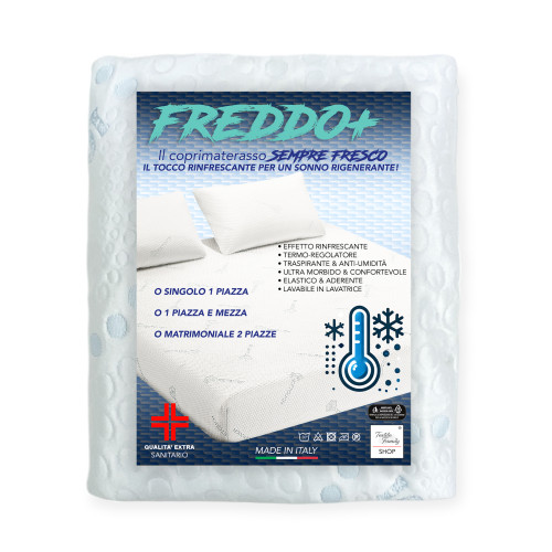 cubrecolchón refrescante Freddo+ Ice-touch, Veraniego, Regulador de la temperatura, Transpirable, Antihumedad, Suave, Elástico