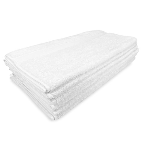 Set de 6 Toallas de Rizo de Algodón 100% Blanco 60x110 cm | Suave, absorbente – Ideal para el hogar, el hotel y B&B – Made in It