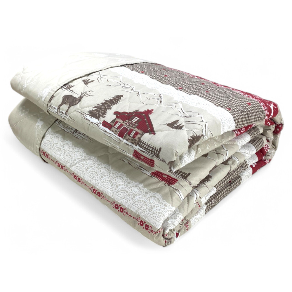 QUILTED BEDSPREAD TYROLEAN Valbadia RED