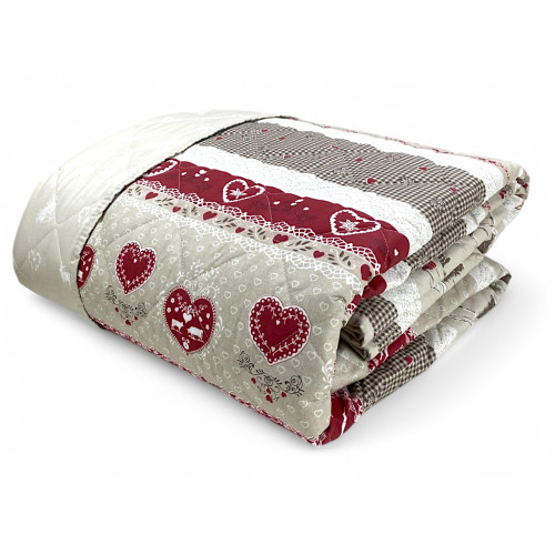 QUILTED BEDSPREAD TYROLEAN Valbadia RED