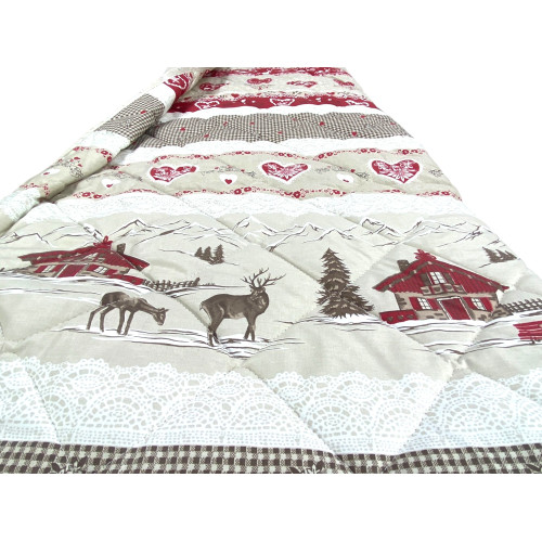 QUILTED BEDSPREAD TYROLEAN Valbadia RED