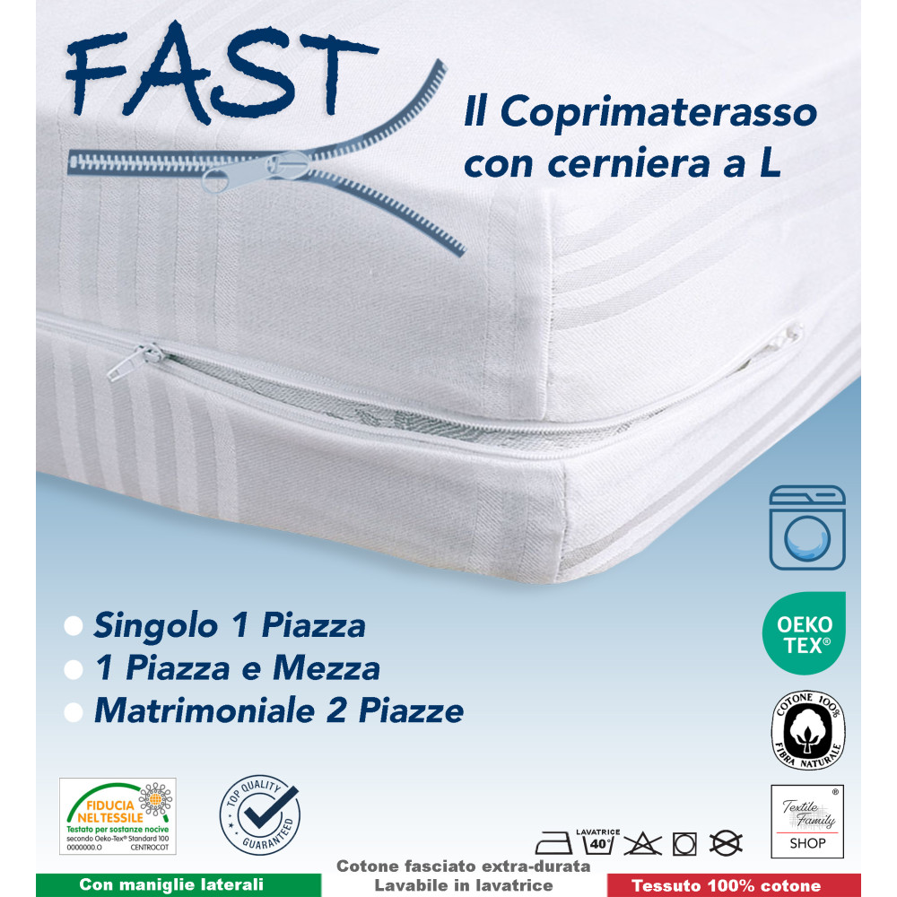 COPRIMATERASSO FAST A Sacco Con CERNIERA ZIP a L Tutte Le MISURE