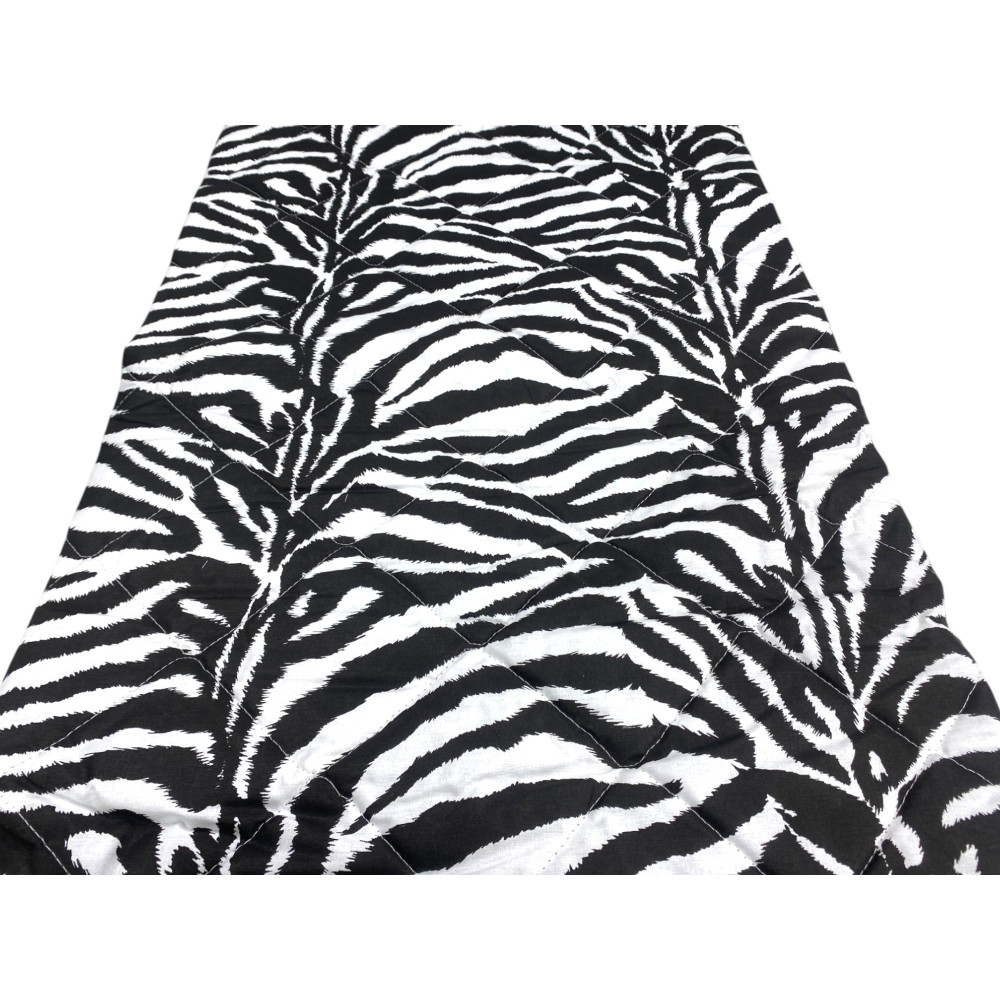 COUVRE-LIT MATELASSÉ ZEBRA BLANC NOIR
