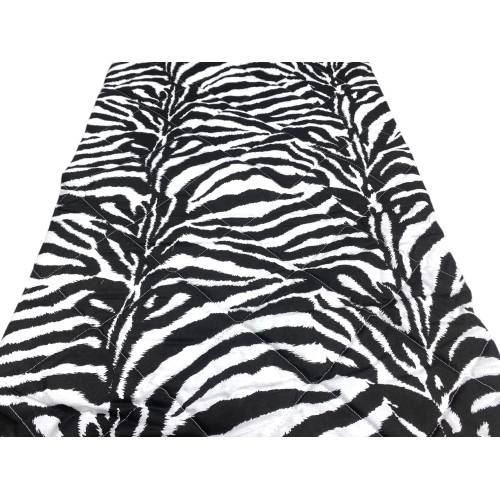 COUVRE-LIT MATELASSÉ ZEBRA BLANC NOIR