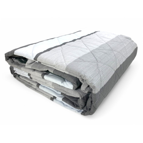 Grau gestreifte Kot Light Steppdecke - Frühling Sommer Steppdecke - 100% Baumwolle - Hypoallergen - Made in Italy