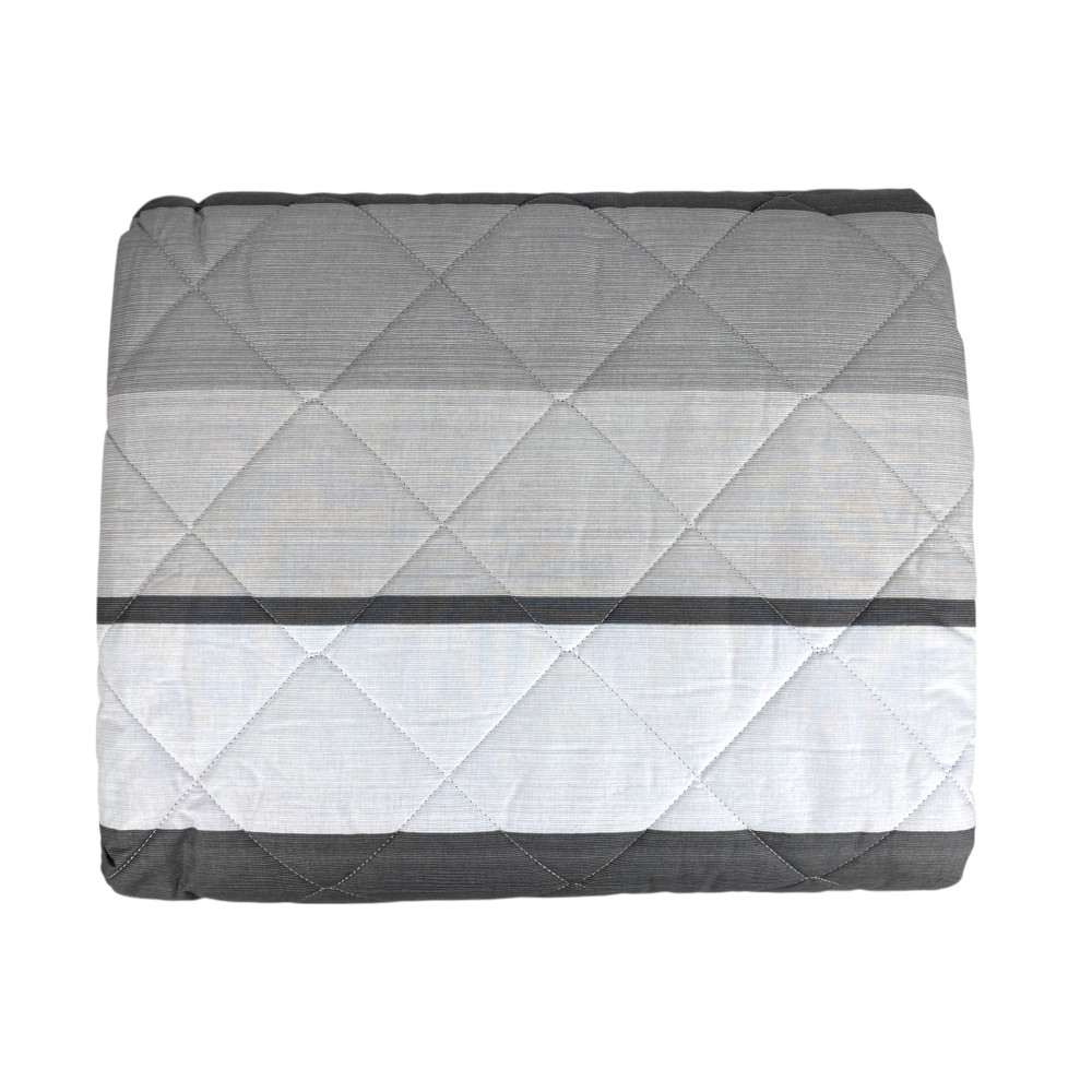 Grey Striped Kot Light Quilt - Spring Summer Quilt - 100% Cotton - Hypoallergenic - Made in Italy