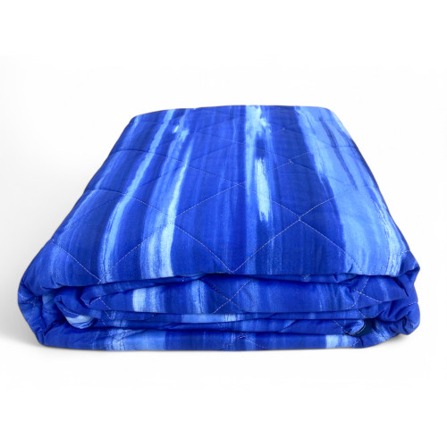 Blue Brushed Kot Light Quilt - Spring Summer Quilt - 100% Cotton - Hypoallergenic - Made in Italy