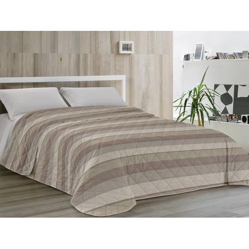 Kot Beige Stripe Light Quilt - Frühling Sommer Quilt - 100% Baumwolle - Hypoallergen - Made in Italy