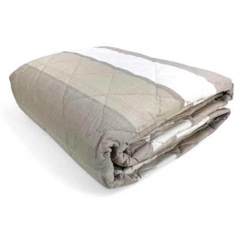 Kot Beige Stripe Light Quilt - Spring Summer Quilt - 100% Cotton - Hypoallergenic - Made in Italy