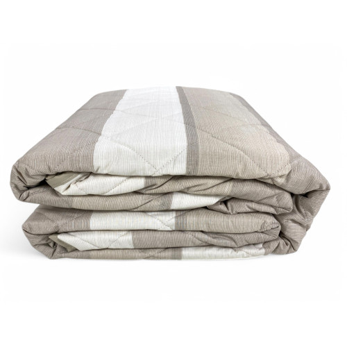 Kot Beige Stripe Light Quilt - Spring Summer Quilt - 100% Cotton - Hypoallergenic - Made in Italy