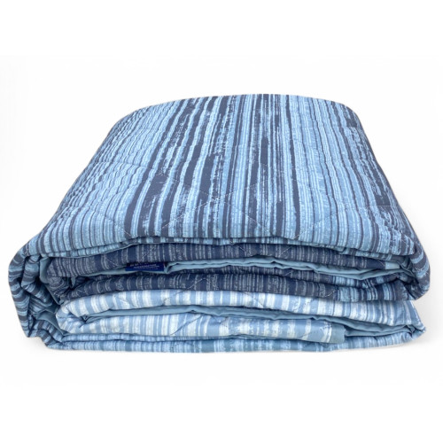 Blue Kot Stripe Light Quilt - Spring Summer Quilt - 100% Cotton - Hypoallergenic - Made in Italy