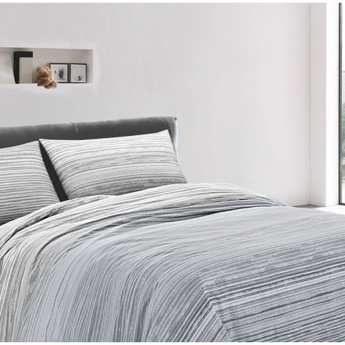 Grey Kot Stripe Light Quilt - Spring Summer Quilt - 100% Cotton - Hypoallergenic - Made in Italy