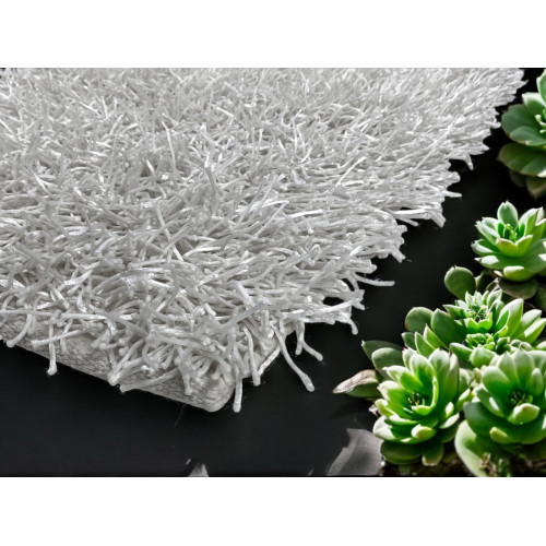 Tappeto Shaggy Bianco Moderno - Pelo Lungo 6 cm - Antiscivolo, 12 Misure - Annodato a Mano, Morbido e Resistente