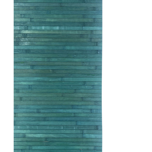 Tappeto cucina in legno di bambù WOODY - Blu Tinta Unita, Antiscivolo, Facile da Pulire