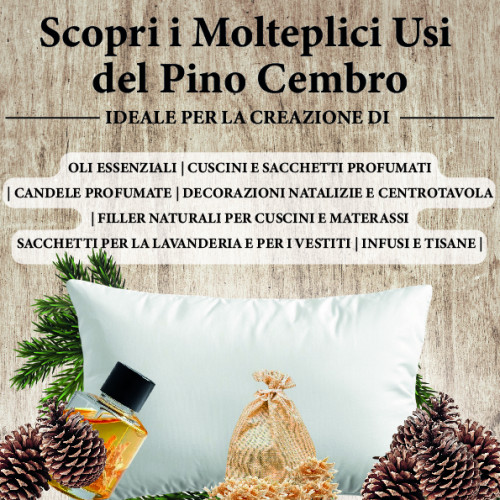 Zirbenspäne - Dolomit Zirbenholz - 100% natürlich und zertifiziert - duftend und reinigend für Kissen und Taschen