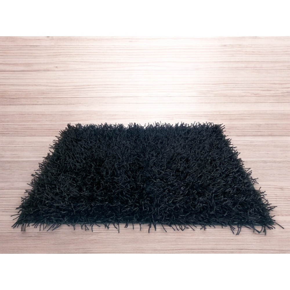 Tappeto Shaggy Nero Moderno - Pelo Lungo 6 cm - Antiscivolo, 12 Misure - Annodato a Mano, Elegante e Resistente