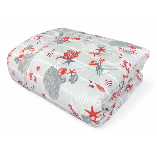 GESTEPPTE TAGESDECKE MEER MEER ROT KORALLEN